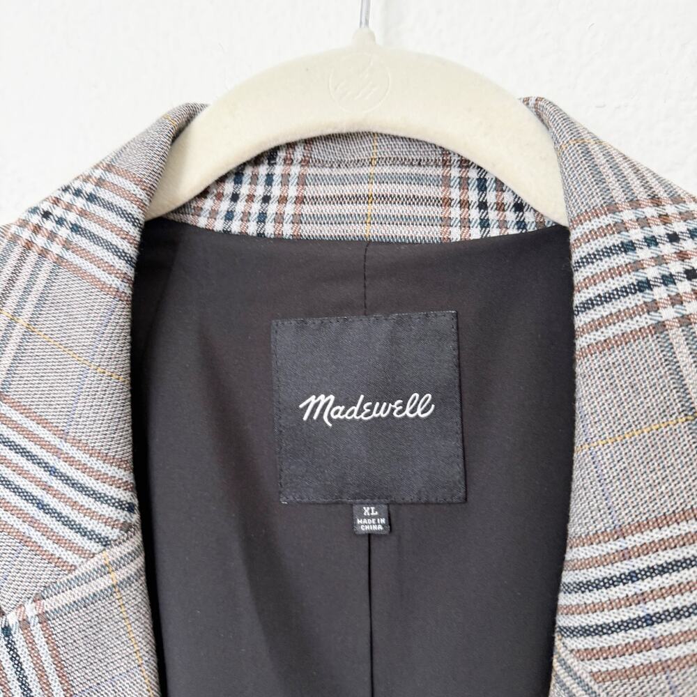 [Madewell] Caldwell Oversized Menswear Plaid Double Breasted Blazer Jacket Sz XL - Picture 12 of 13